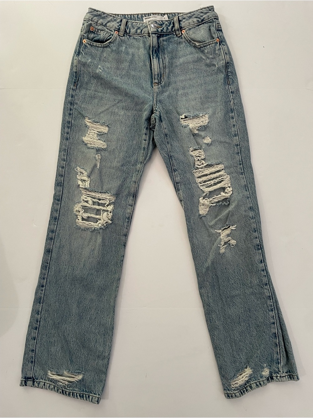 Garage 90s Straight Distressed Jeans Light Wash Size 5/27 - Juniors US size 4/5